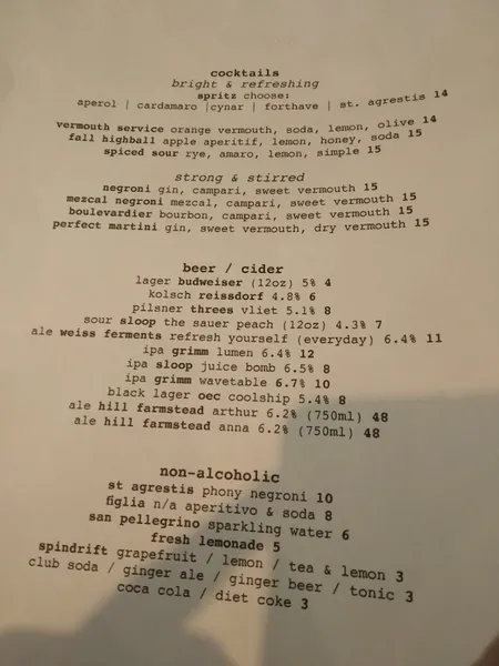 menu 0 of Popina