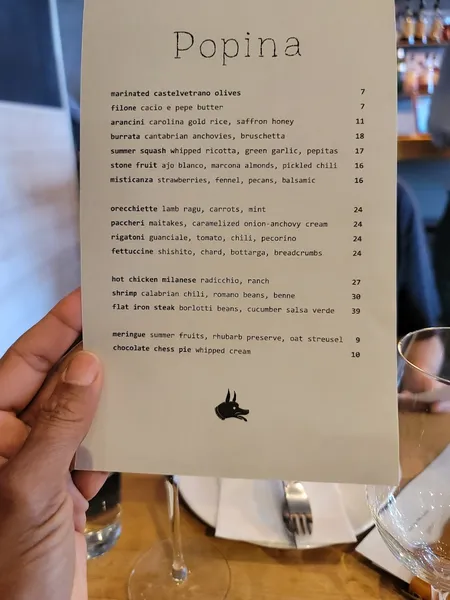 menu 1 of Popina