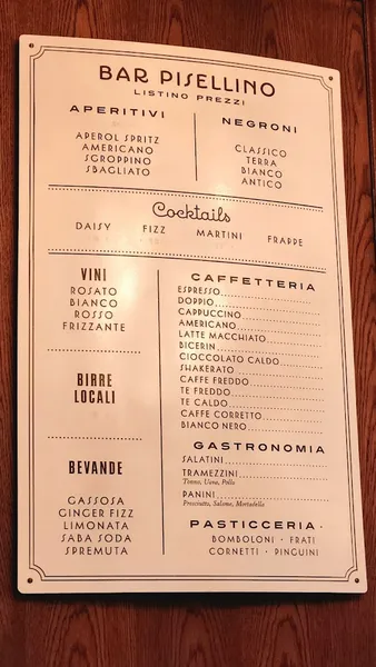 menu 0 of Bar Pisellino