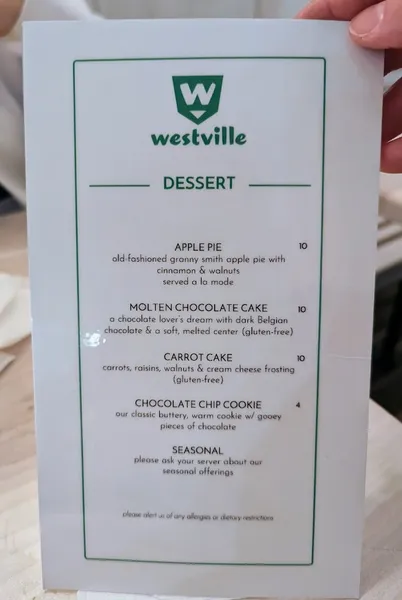 menu 2 of Westville Chelsea