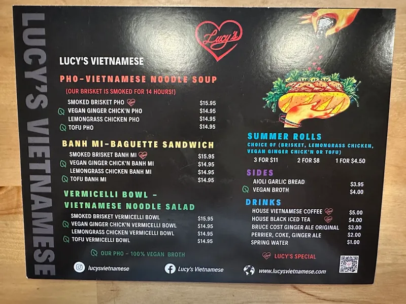 menu 1 of Lucy's Vietnamese - Bedford Stuyvesant