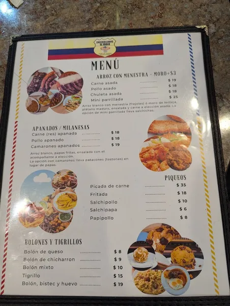 menu 1 of Encebollados "El Idolo"