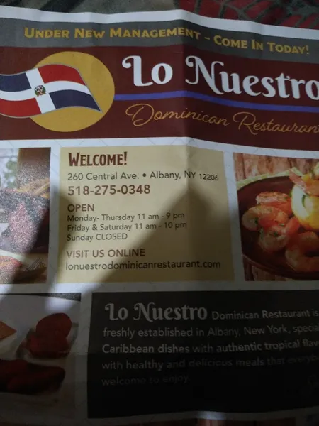 menu 1 of Lo Nuestro Dominican Restaurant