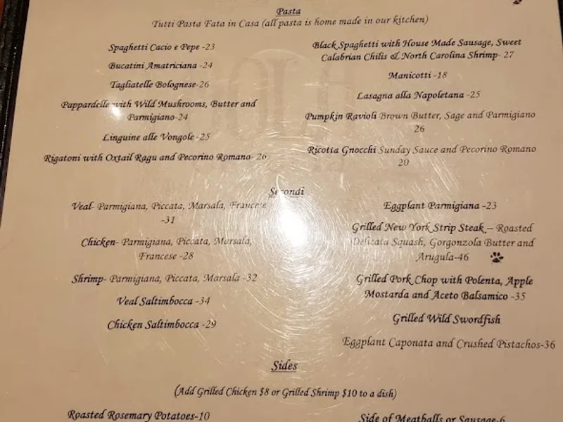 menu 0 of Gola Osteria Restaurant & Catering