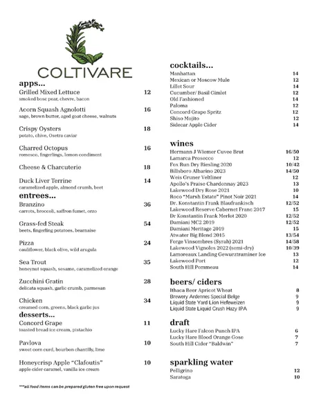 menu 0 of Coltivare