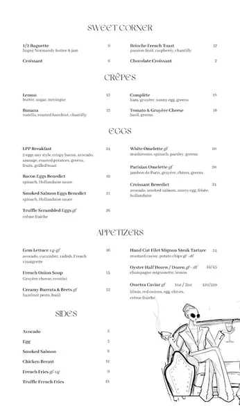 menu 2 of Le Petit Paris