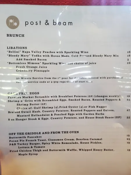 menu 1 of Post & Beam