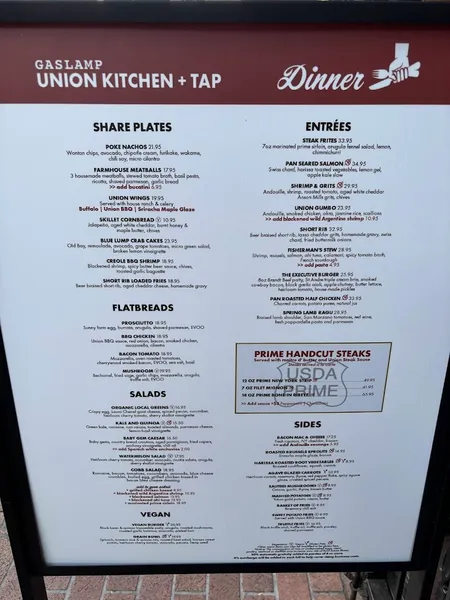 menu 2 of Union Kitchen and Tap Gaslamp