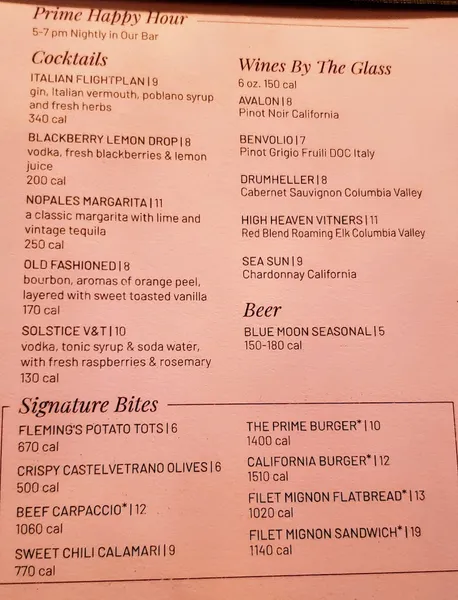 menu 0 of Fleming’s Prime Steakhouse & Wine Bar