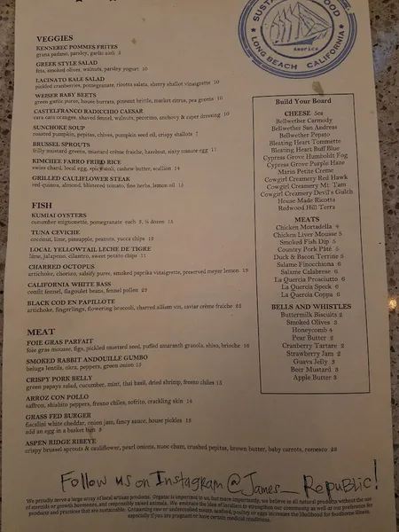 menu 2 of Bistro Bar