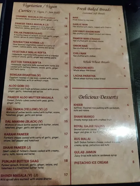 menu 0 of Royal India - Miramar