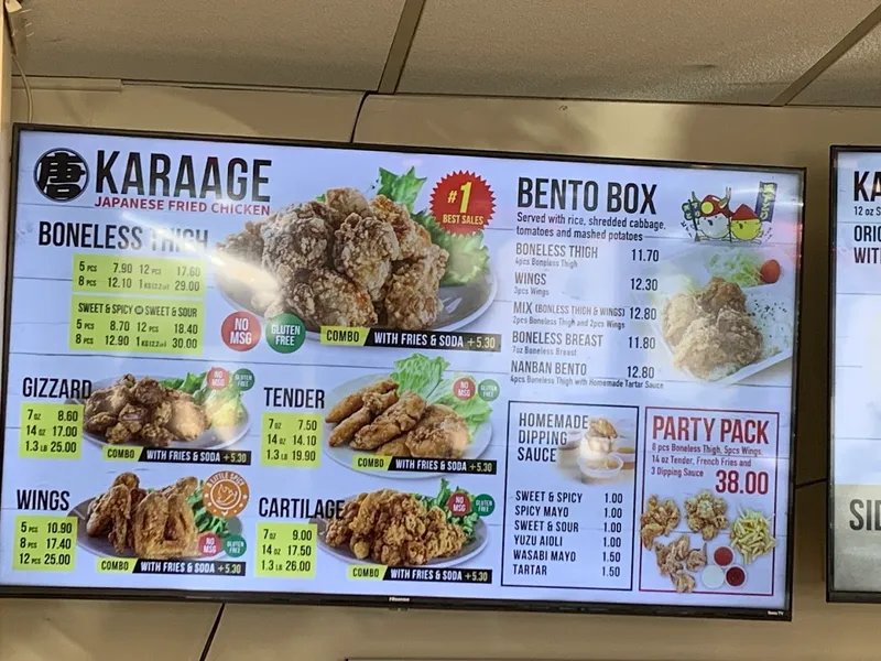 menu 2 of Tenkatori Miramar