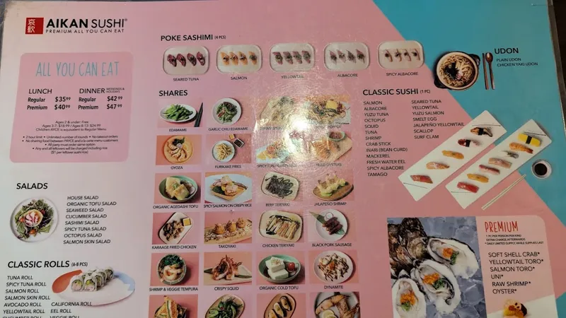 menu 2 of Aikan Sushi