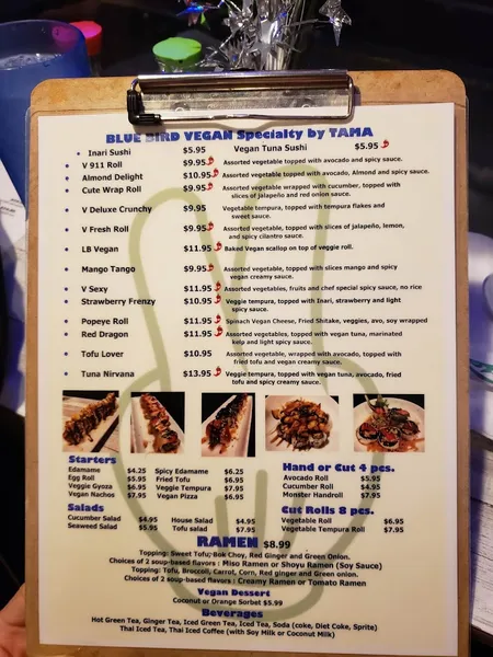 menu 2 of Blue Bird Haus