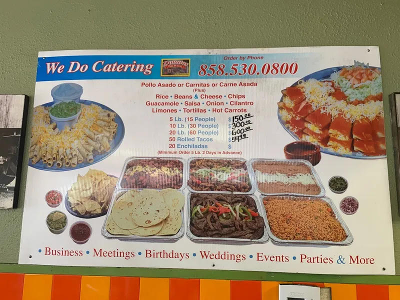 menu 1 of Donatos Taco Shop (Mexican Food)