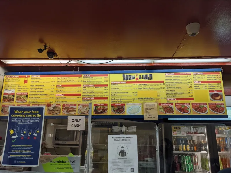 menu 0 of Taquería El Farolito