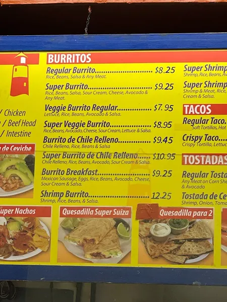 menu 1 of Taquería El Farolito