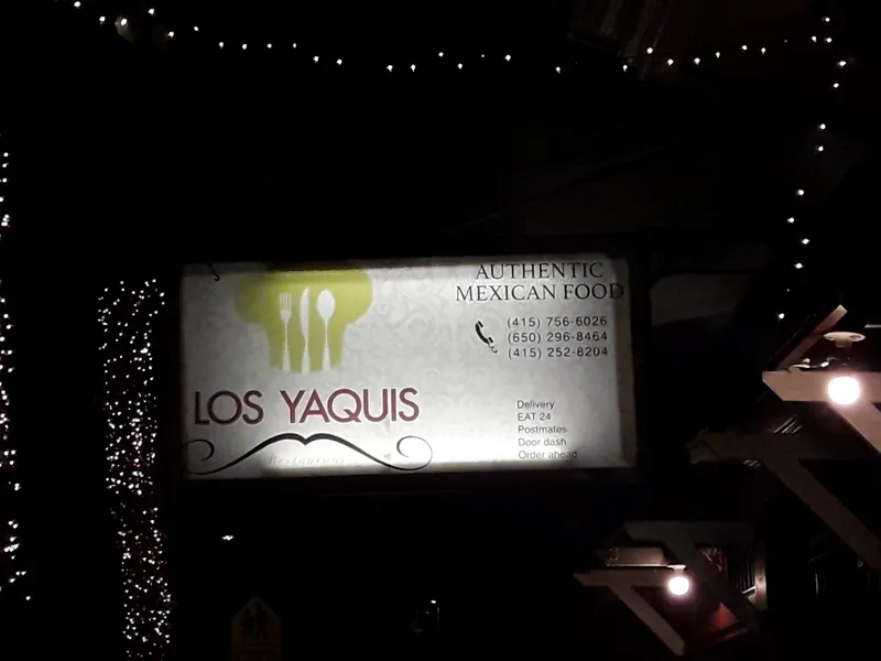 menu 2 of Los Yaquis