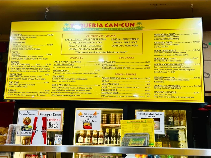menu 2 of Taqueria Cancun