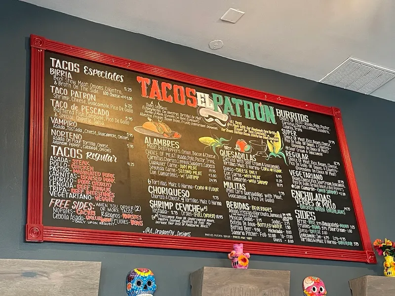 menu 1 of Tacos El Patron