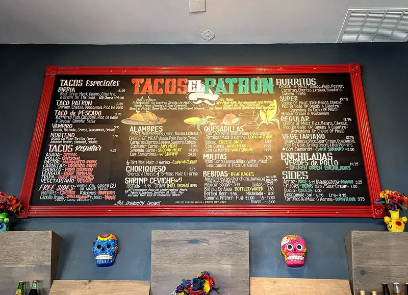 menu 2 of Tacos El Patron