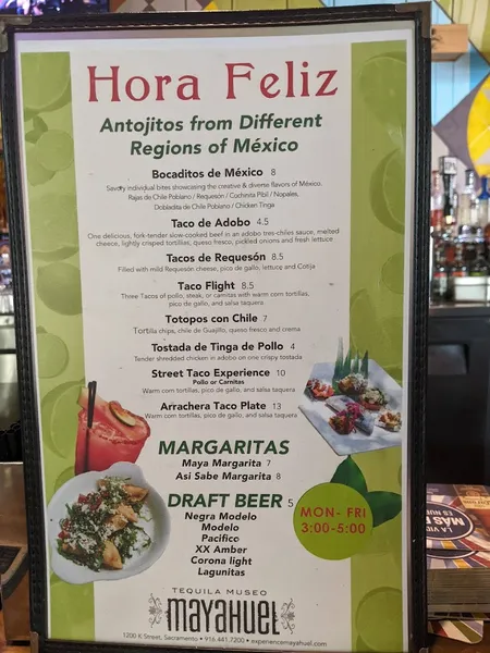 menu 2 of Mayahuel