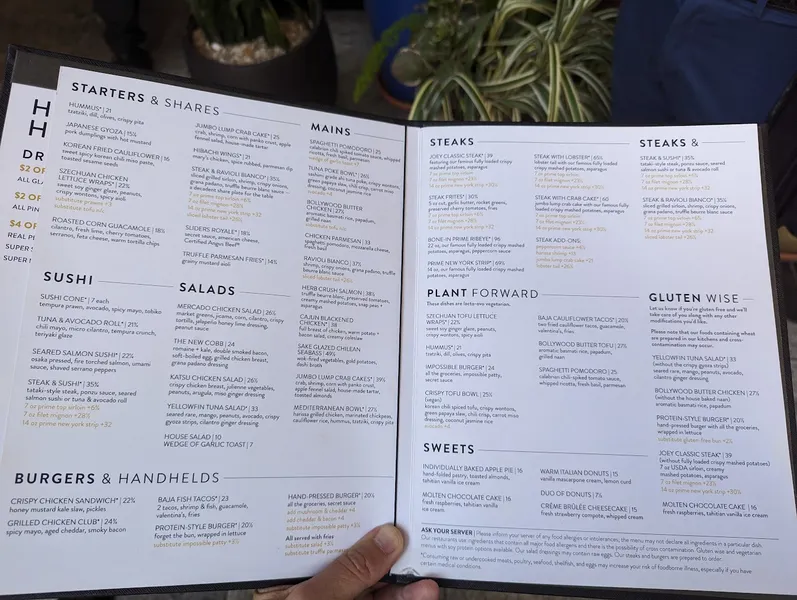 menu 0 of JOEY DTLA