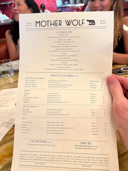 menu 1 of Mother Wolf