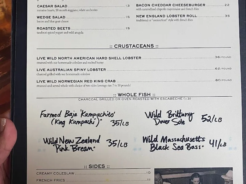 menu 2 of Water Grill San Diego