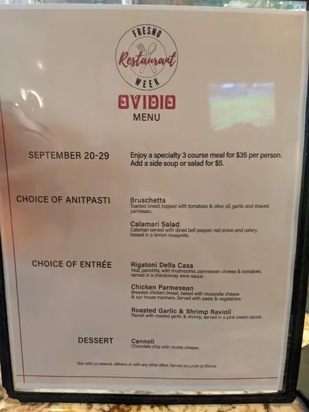 menu 1 of Ovidio Italian Restaurant