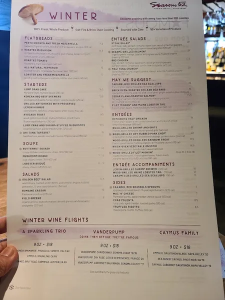 menu 0 of Seasons 52