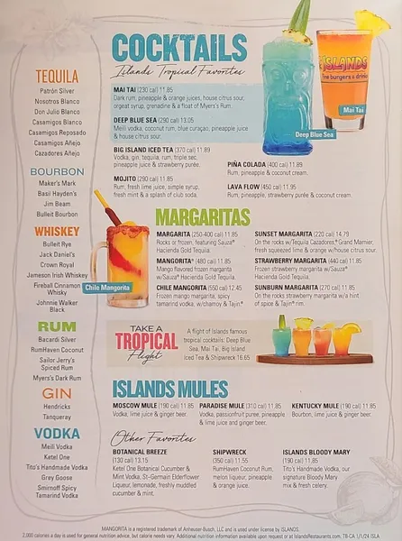 menu 1 of Islands Restaurant Long Beach Pike