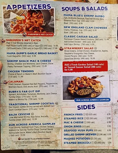 menu 0 of Bubba Gump Shrimp Co.