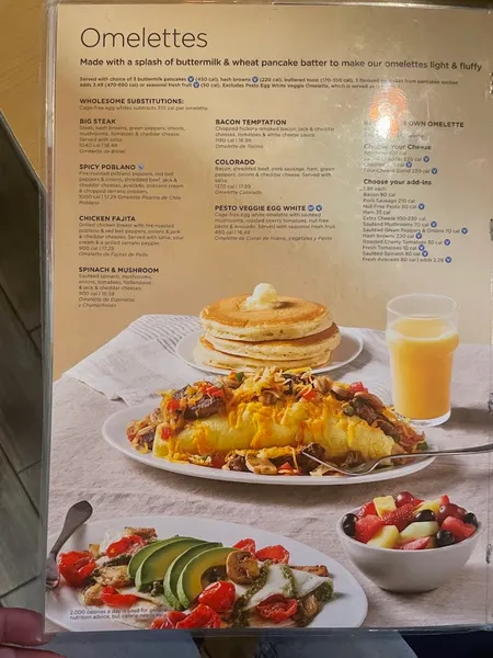 menu 0 of IHOP