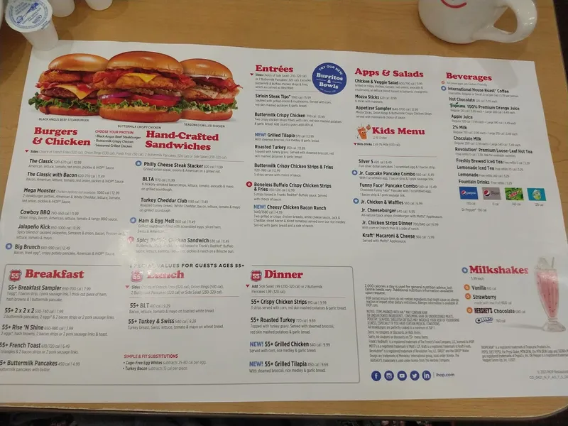 menu 2 of IHOP