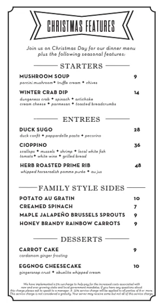 menu 2 of Rustic Root