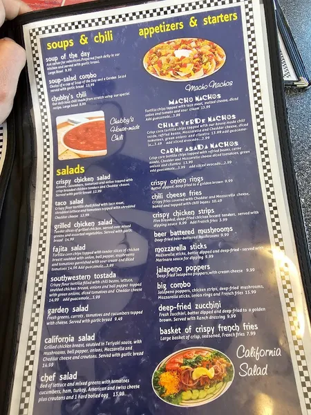 menu 0 of Chubby's Diner