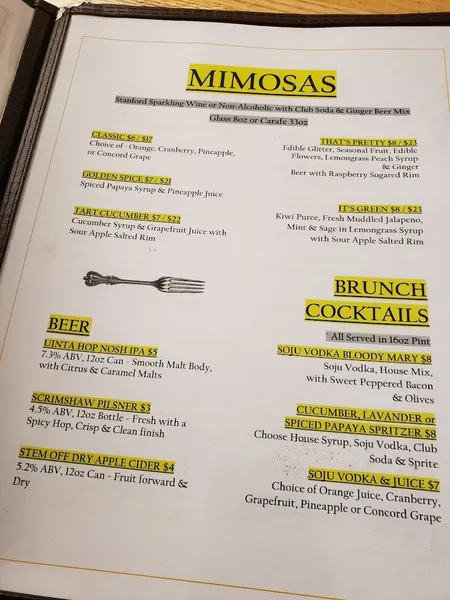 menu 0 of The Morning Fork