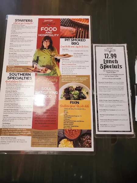 menu 2 of Johnny Rebs' True South