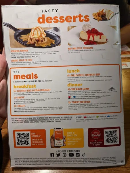 menu 1 of Denny's