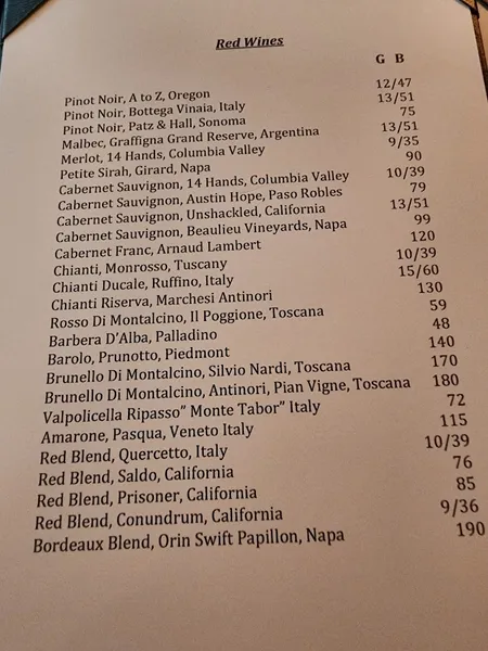 menu 0 of Mia Bella Trattoria