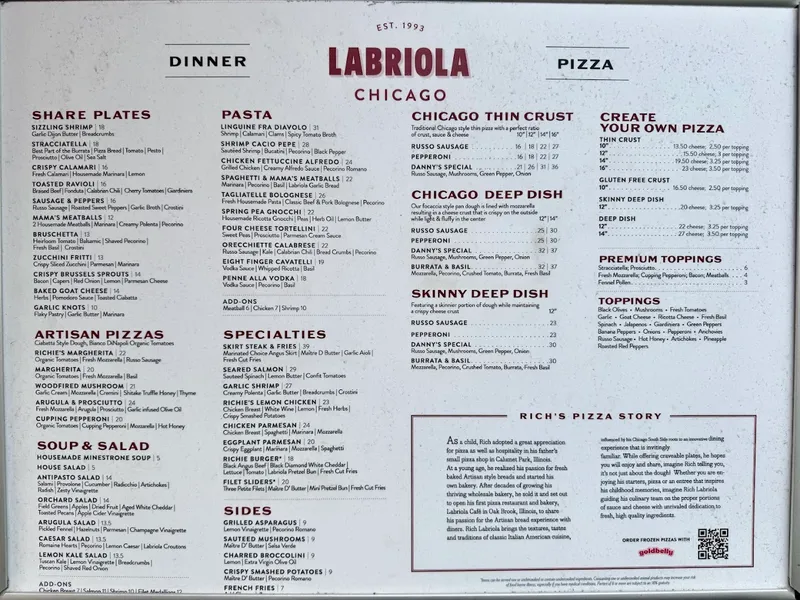 menu 0 of Labriola Chicago