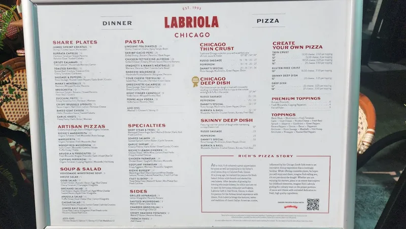 menu 2 of Labriola Chicago