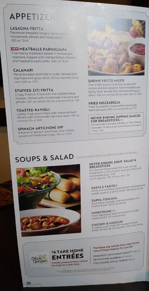 menu 1 of Olive Garden Italian Restaurant