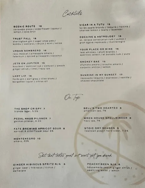 menu 0 of First & Last