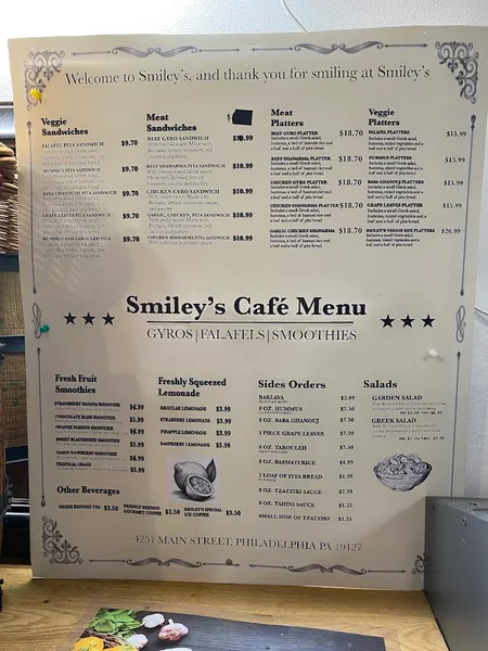 menu 0 of Smiley's Café