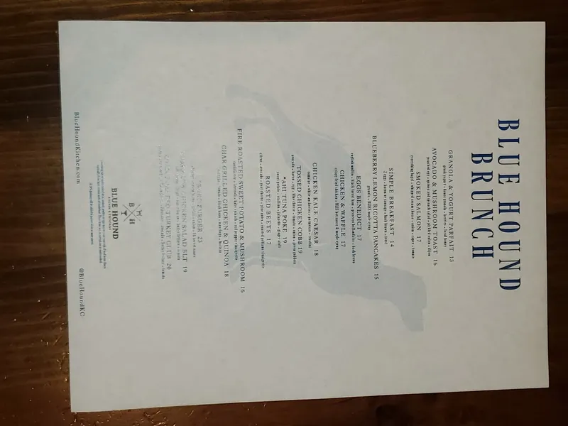 menu 0 of Blue Hound Kitchen & Cocktails