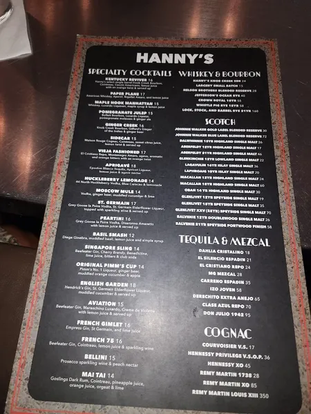 menu 0 of Hanny's