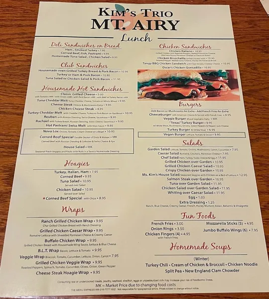 menu 0 of Mt Airy Breakfast & Lunch