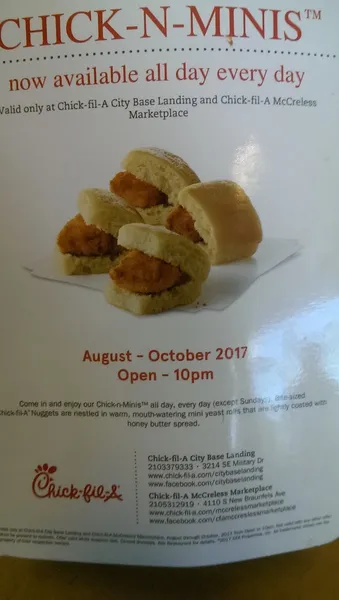 menu 1 of Chick-fil-A